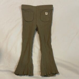 Easy Peasy Baby Green Ribbed Flare Pants